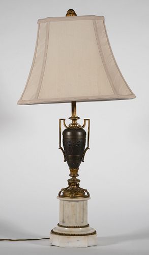 Bronze & Marble Urn Table Lamp