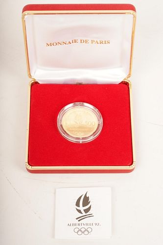 1992 Albertville 1/2oz GOLD Olympic Coin