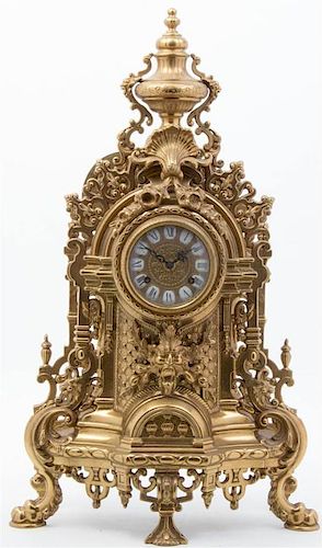 * A Louis XVI Style Gilt Bronze Mantel Clock, Height 23 1/2 inches.