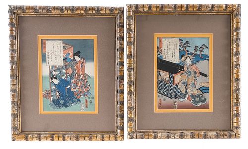 2 Japanese Woodblock Prints - Kunisada (Manner)