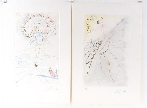 2 Salvador Dali Etchings, "Song of Songs" Suite