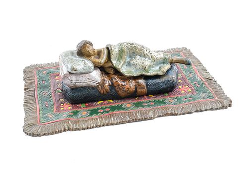 Orientalist Cold Painted Bronze - Sleeping Lady