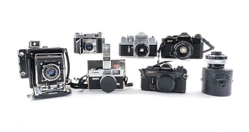 Vintage Camera Lot - Canon, Kodak, Bursch