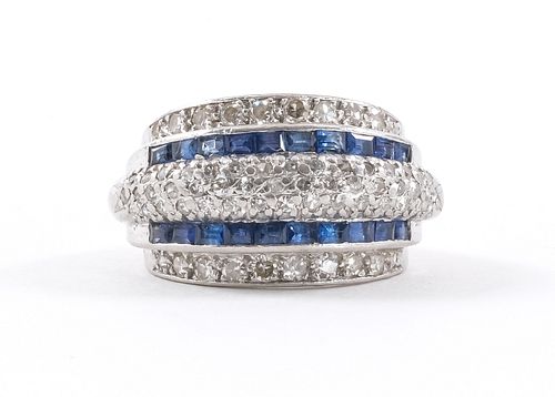 Platinum, Diamond & Sapphire Ring