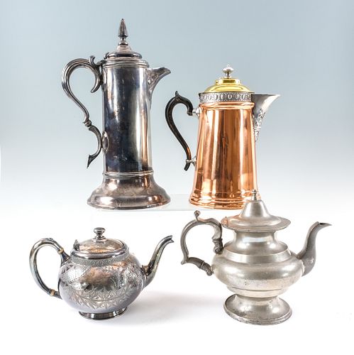 4 Metal Coffee and Tea Pots