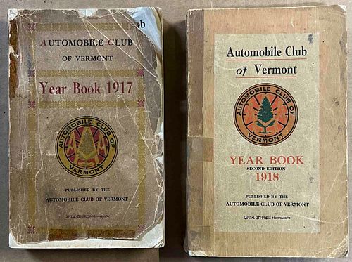 1917 & 1918 Automobile Club of Vermont Year Books