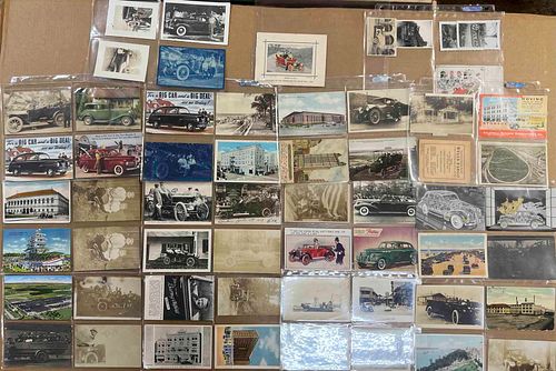 54 Pre-WWII Postcards - Travel, Automobilia