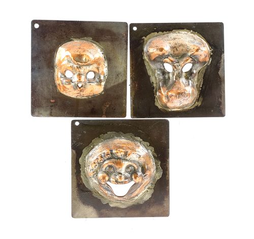 Group of 3 Metal Face Molds