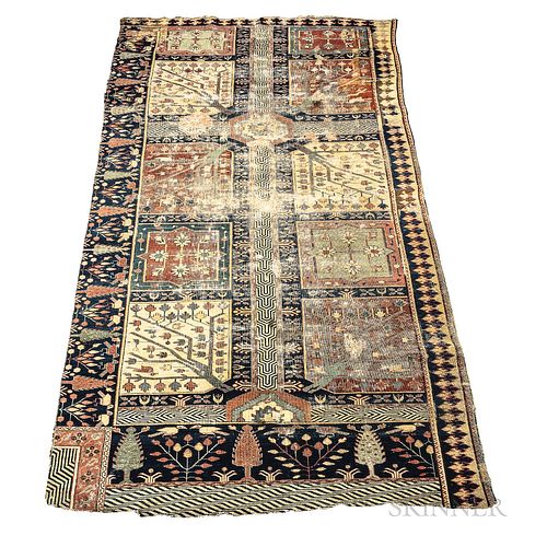 Early Persian or Azerbaijan Garden Carpet Fragment