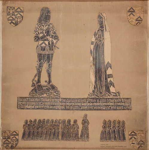 Group of Seven English Brass Rubbings