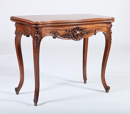 Louis XV Style Carved Walnut Games Table
