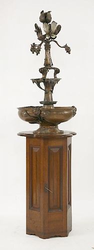 An Arts and Crafts copper fountain,<BR>designed by Joseph Hodel and G P Bradley for the Bromsgrove G