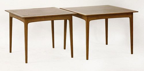 Two Barnsley Workshop tables,<BR>with inlaid banding, raised on line cut legs, each stamped 'BARNSLE