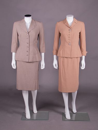 TWO IRENE WOOL SKIRT SUITS, AMERICA, 1947-1952