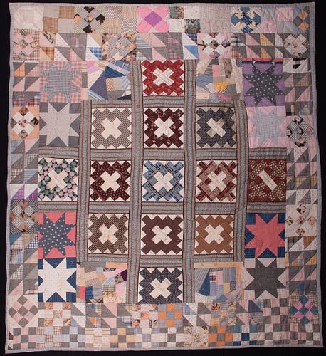 QUILT RE-CONSTRUCTED FROM 1848 FRIENDSHIP QUILT SQUARES, EARLY 21ST C