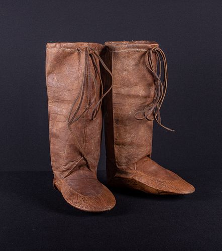INUIT LEATHER BOOTS, LABRADOR, LATE 19TH-EARLY 20TH C