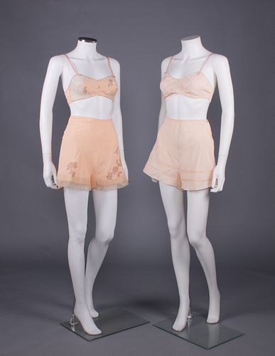 TWO LINGERIE SETS, 1940s