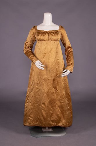SILK SATIN DAY DRESS, c. 1807