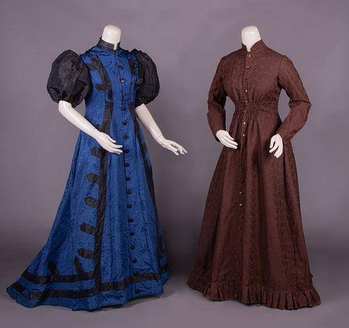 TWO SILK OR WOOL WRAPPERS, LATE 1870-1880s