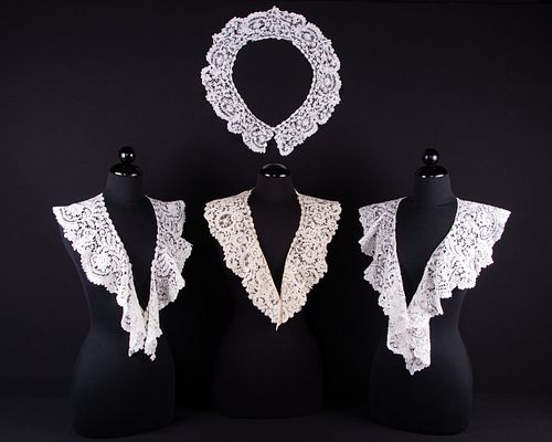 FOUR BRUSSELS MIXED LACE COLLARS, LATE 19TH C