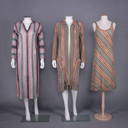 TWO MISSONI KNIT DRESSES & MATCHING DUSTER, ITALY, 1975 & 1979