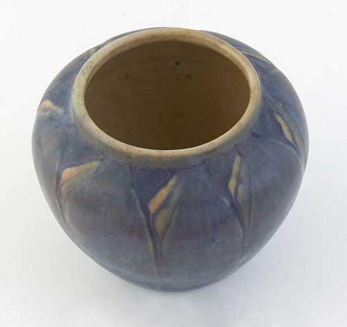Newcomb Art Pottery Low Baluster Vase, 1933, by Sadie Irvine, matte finish, thrown by Francis Ford, the underside inscribed "NC, SI, FF, and UE50," H.