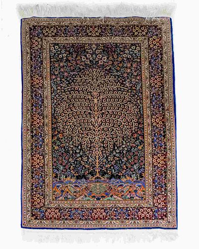 Persian Silk & Wool Tree of Life Rug