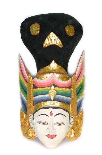 Hand Carved Polychrome Decorated Sinta Mask