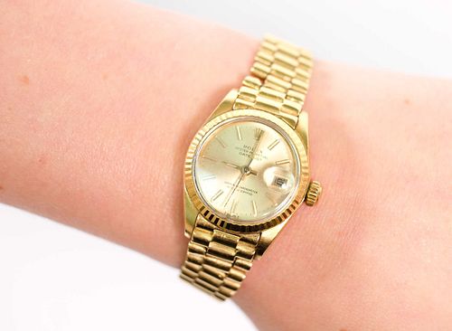 Ladies 18K Yellow Gold Rolex Datejust Watch