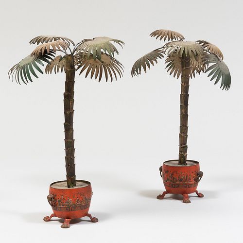 Pair of TÃ´le Models of Palm Trees