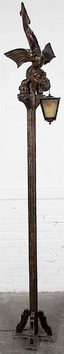 A Carved Wood Floor Lamp, Height 90 1/4 inches.