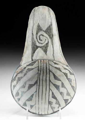 Anasazi Mesa Verde Pottery Black on White Ladle