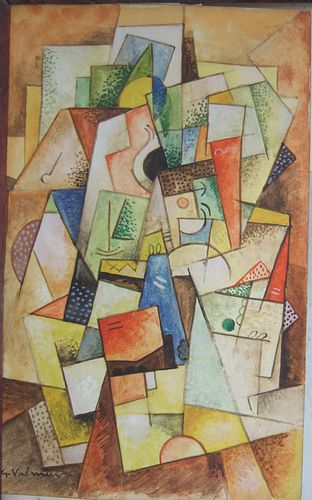 Georges Valmier, Abstract Composition, Pair of Gouache on Paper 