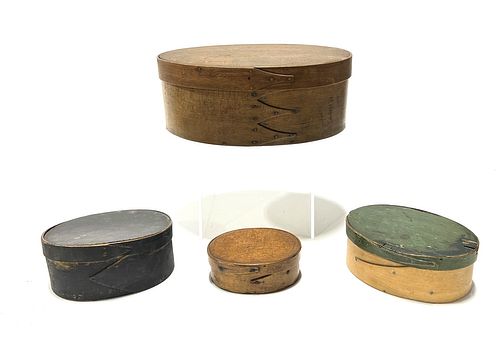 Shaker Box and Three Oval Boxes