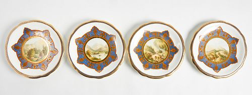 Fine Set of Four Landscape Plates
