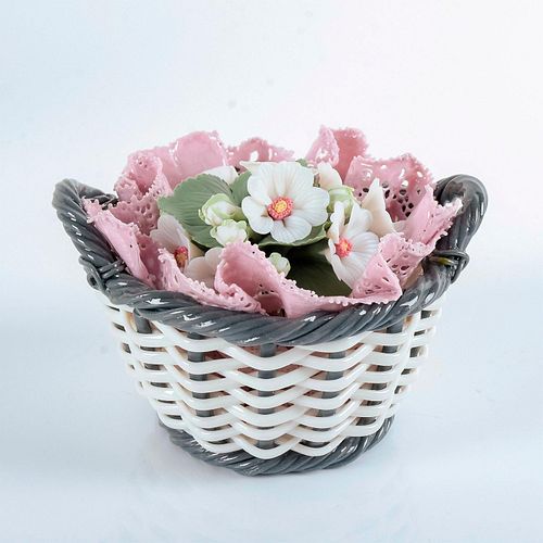 Small Grey Flower Basket 1001554.3 - Lladro Porcelain Decor