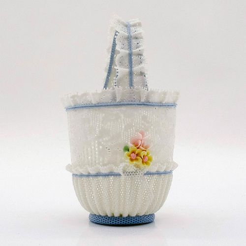 Small Round Basket w/Blue 1001557.3 - Lladro Porcelain Decor