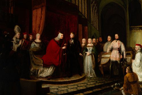 The Marriage of Isabella the Catholic Queen, Aragonese school of the 18th century