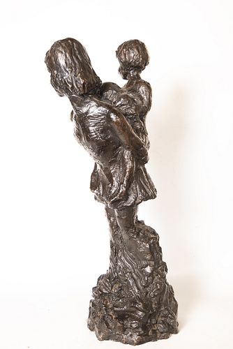 Maternity, bronze sculpture, mid-20th century Spanish school
