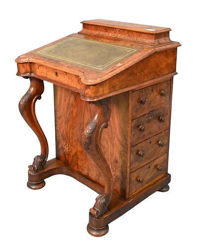 George IV Burlwood Davenport Desk, having line and flower inlays, height 31 1/2 inches, width 21 inches. Provenance: Collections of Norma Reilly, New 