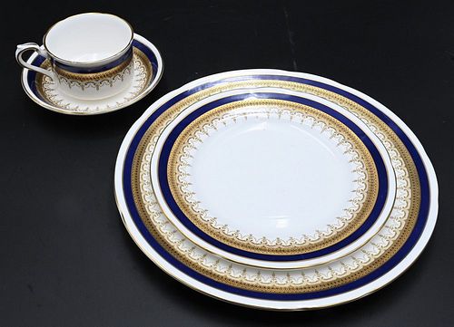 60 Piece Set of Paragon "Stirling" Porcelain Dinnerware Set, to include 12 dinner plates, 12 salad plates, 14 saucers, 14 cups, 3 covered tureens, 2 o