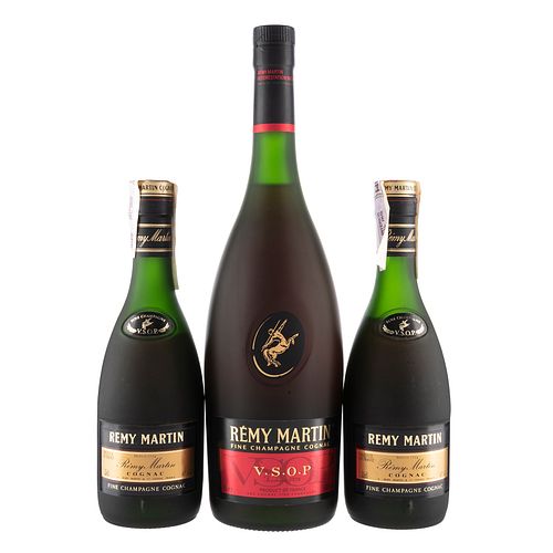 Rémy Martin. V.S.O.P. Cognac. France. Piezas: 3. En presentación de 350 ml. y 1Lt.