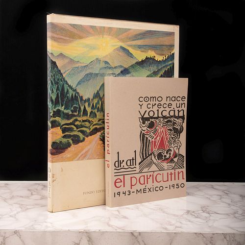 Libros sobre Dr. Atl. Cómo Nace y Crece un Volcán. El Parícutin / Dr. Atl. Pinturas y Dibujos. Piezas: 2.