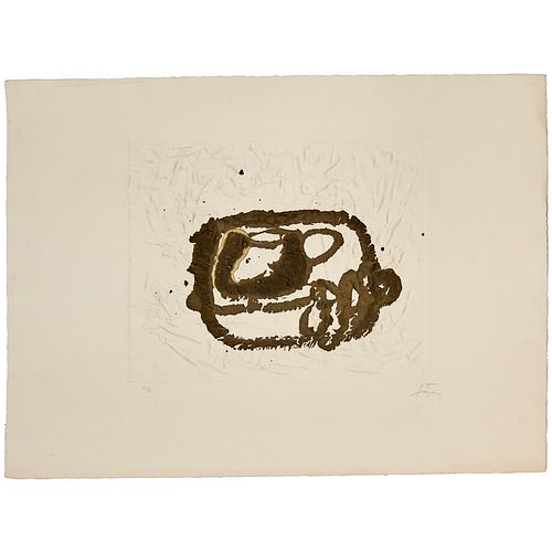 Antoni Tapies, etching with relief, 1982