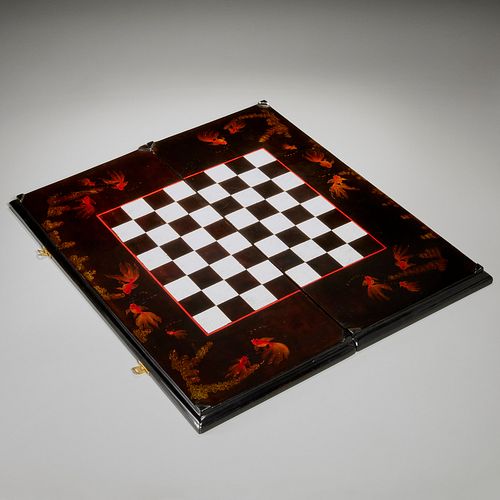 Jean Dunand (signed), lacquered games board