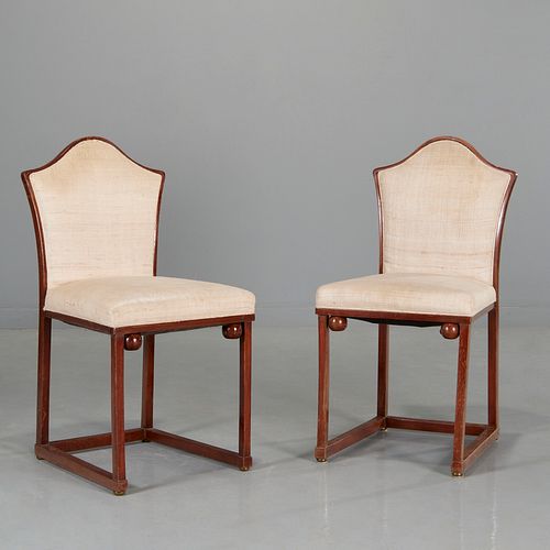 Josef Hoffmann, rare pair side chairs