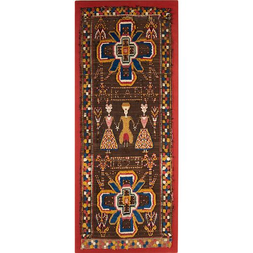 Large Finnish 'Ryijy' marriage tapestry, c. 1834