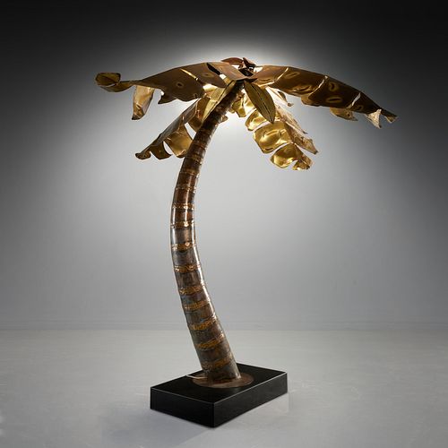 Henri Fernandez, 'Grande Palma' bronze floor lamp