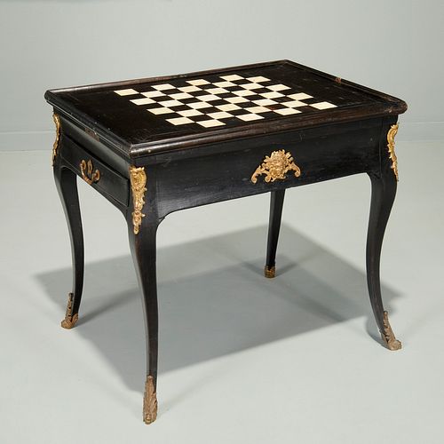 Louis XV period ebonized wood games table