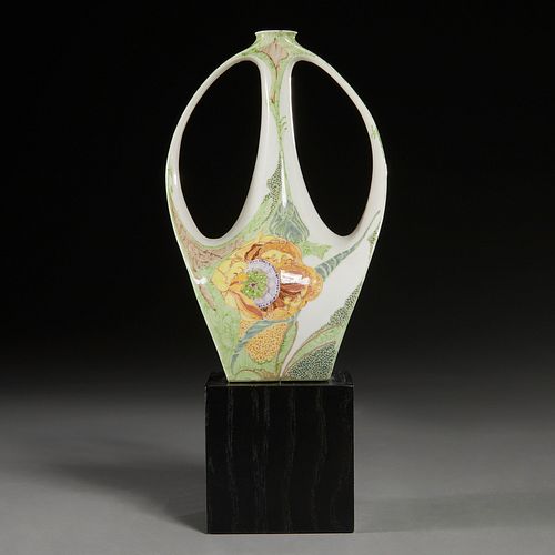 S. Schellink, Rozenburg porcelain two-handle vase